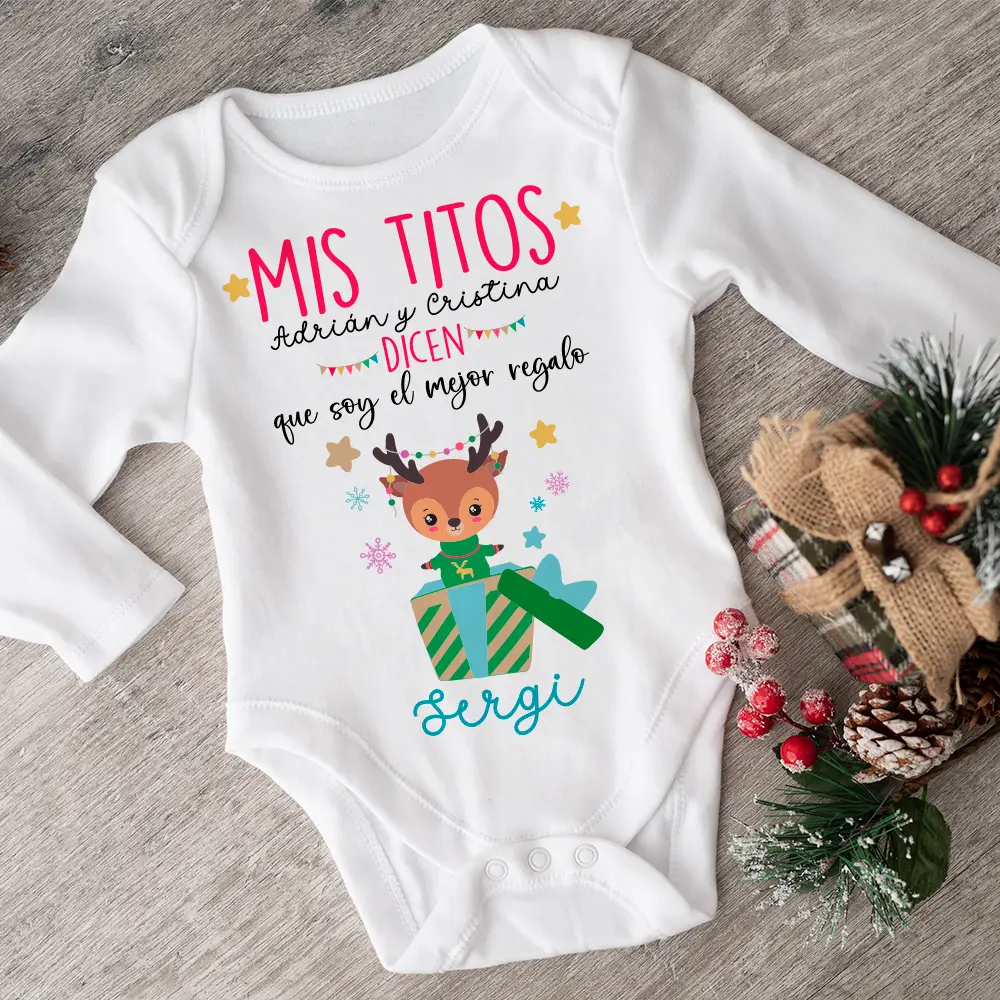 🎁 Body Personalizado “Mis Titos dicen que soy el Mejor Regalo de Navidad” 🎄 - Imagen 2