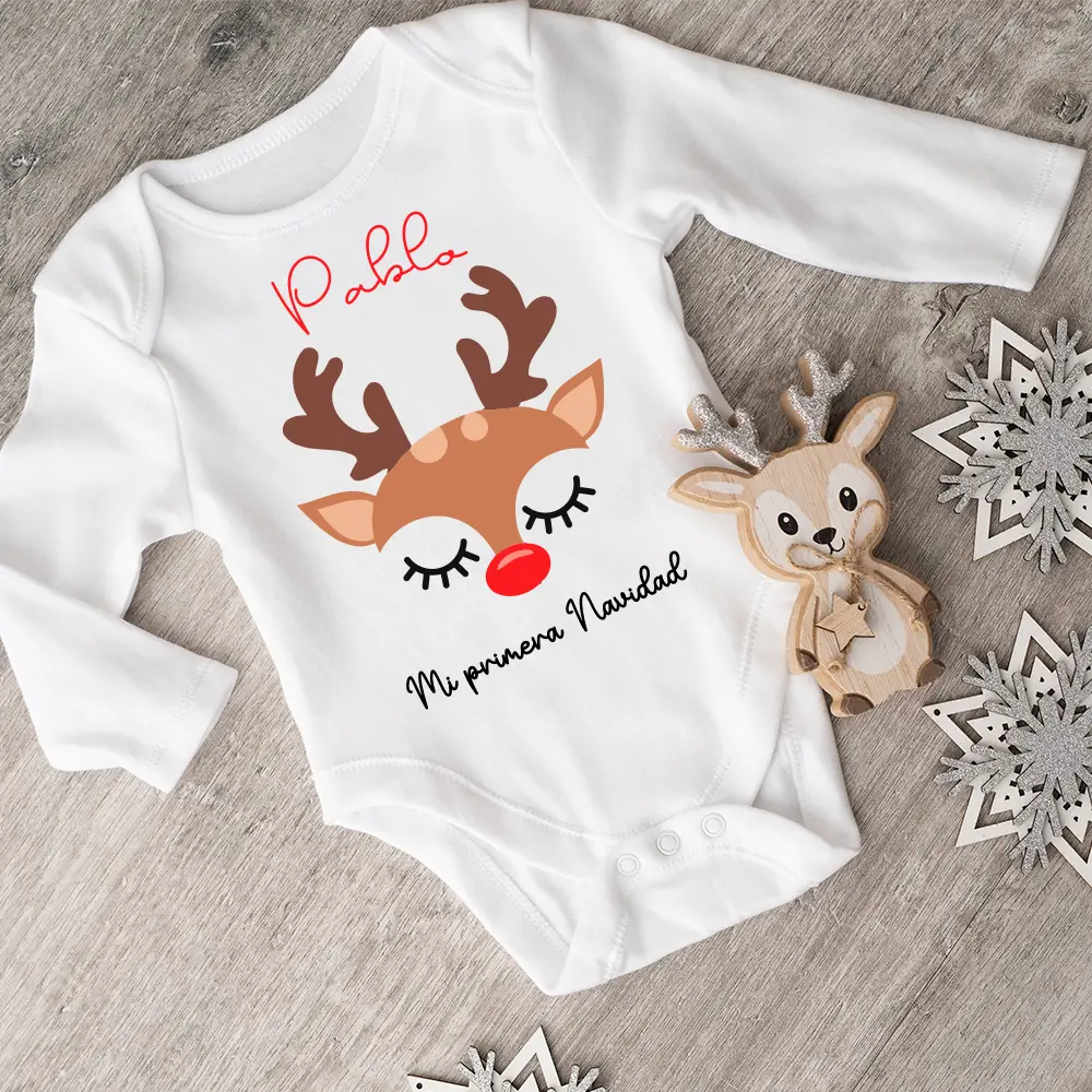 Body Personalizado Mi Primera Navidad 2025 🦌 Reno Niño o Niña - Imagen 2