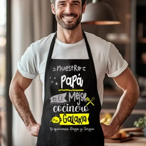 ⭐ Delantal Personalizado «Papá, el Mejor Cocinero de la Galaxia»