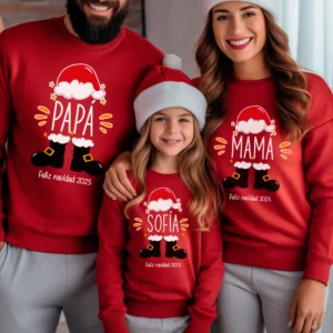 Pack 2 Sudaderas Personalizadas Navidad 2025 — Diseño Papá Noel 🎅