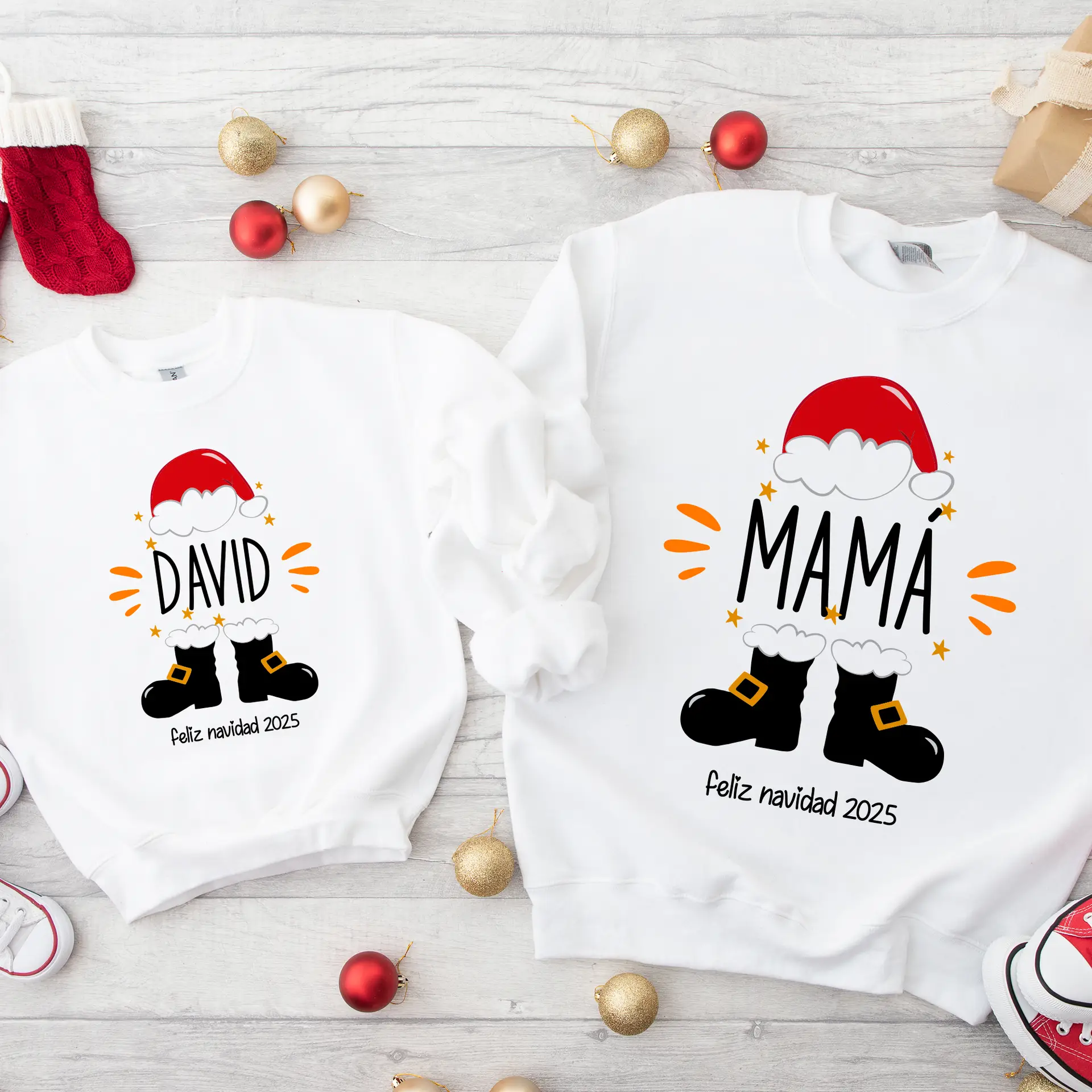 Pack 2 Sudaderas Personalizadas Navidad 2025 — Diseño Papá Noel 🎅 - Imagen 3