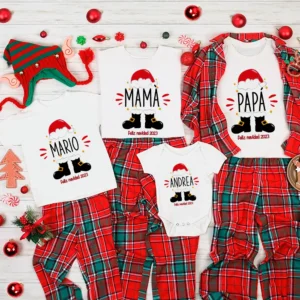 🎅 Pack 3 camisetas personalizadas Navidad 2025 - Familia Santa
