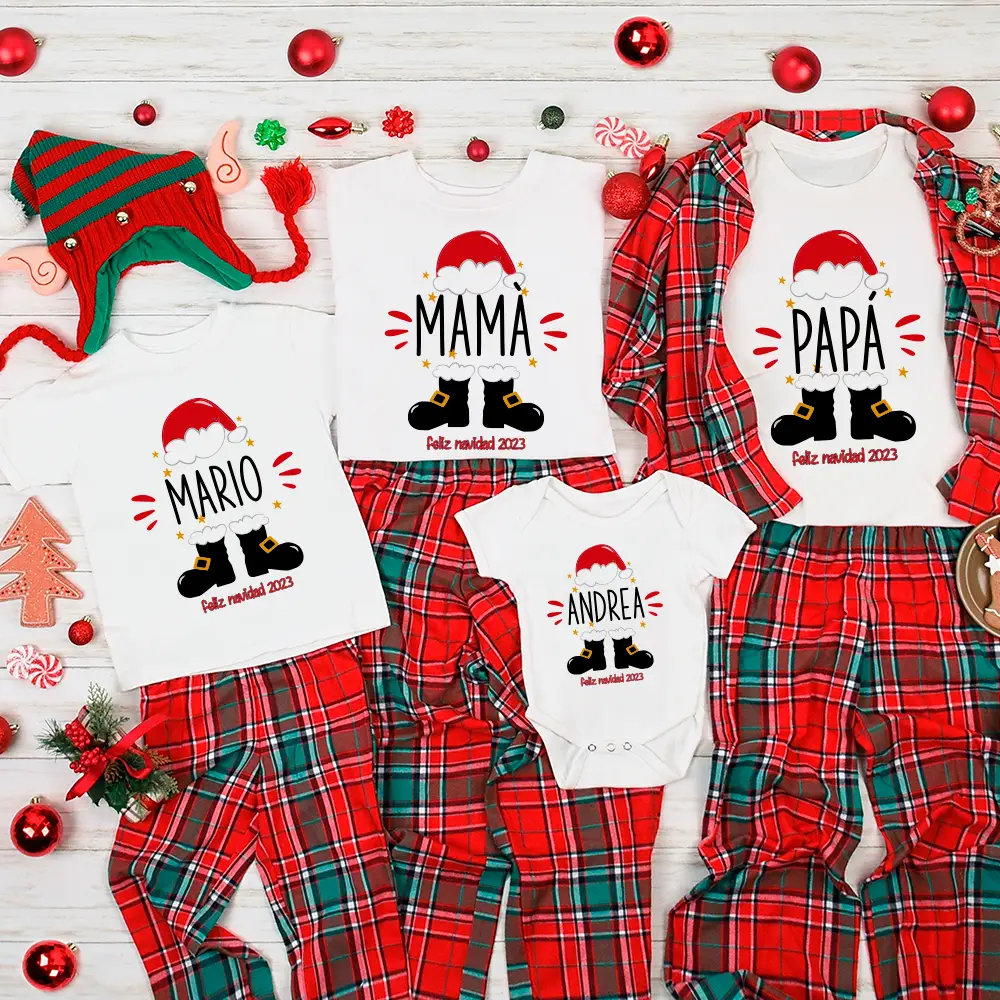 🎅 Pack 3 camisetas personalizadas Navidad 2025 - Familia Santa