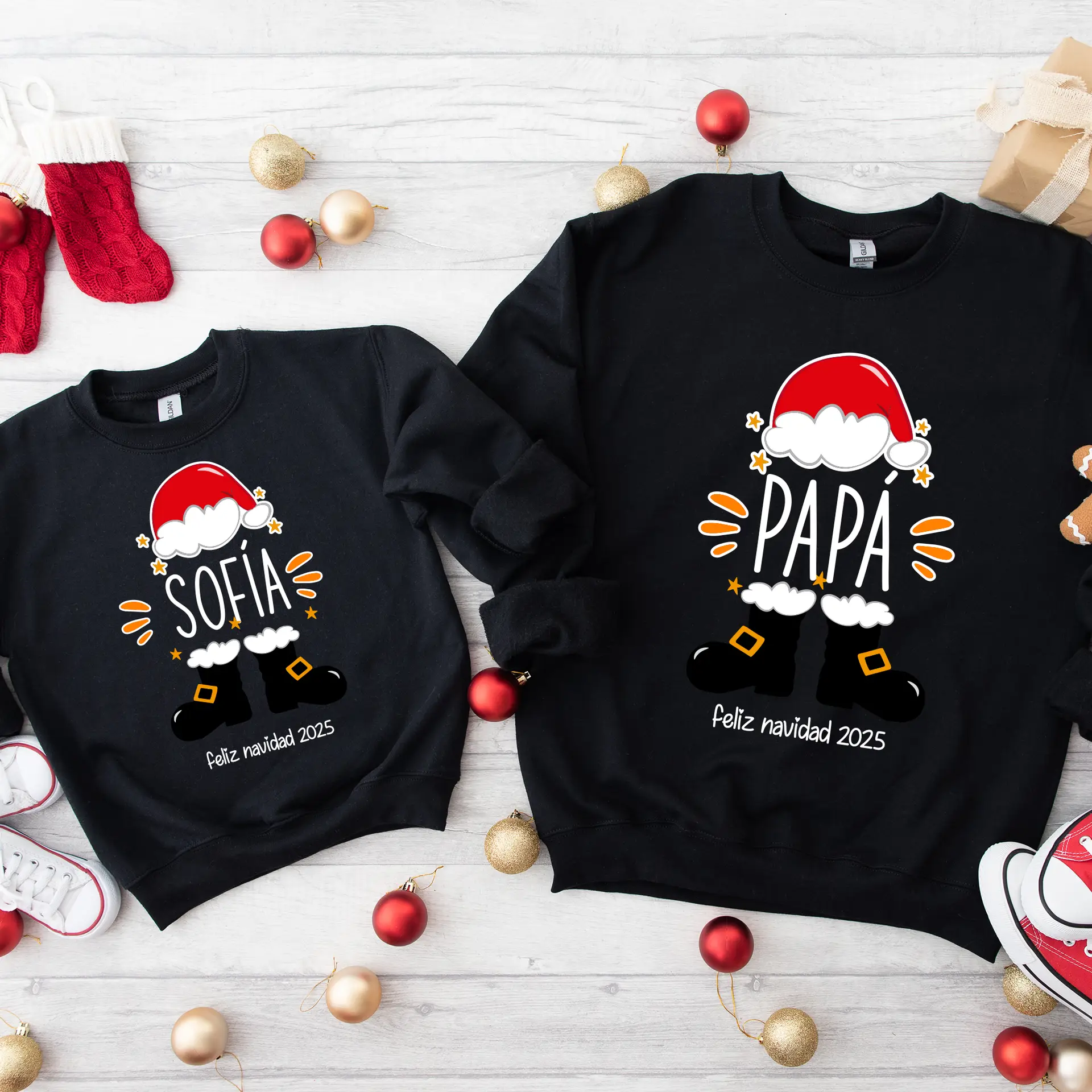 Pack 2 Sudaderas Personalizadas Navidad 2025 — Diseño Papá Noel 🎅 - Imagen 2