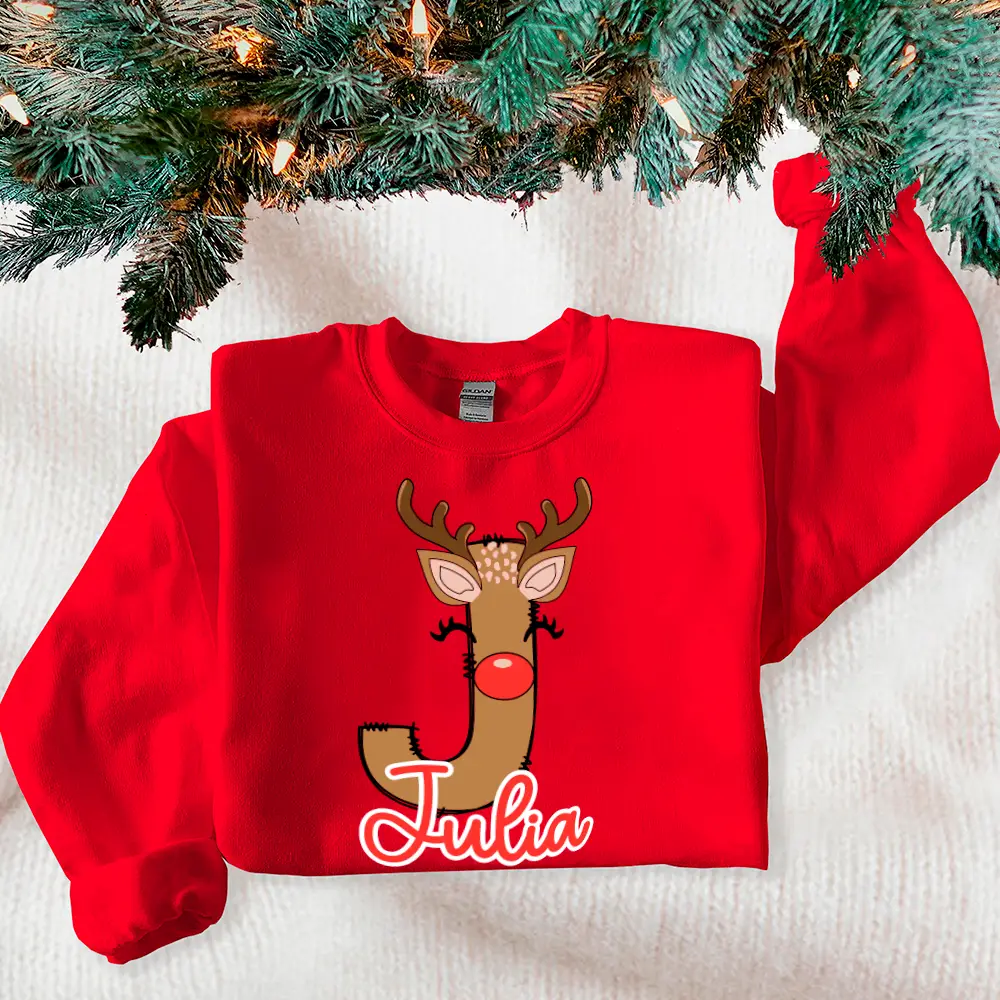 Pack sudaderas navideñas personalizadas “Familia Reno Alfabeto” 🦌🎄 - Imagen 2