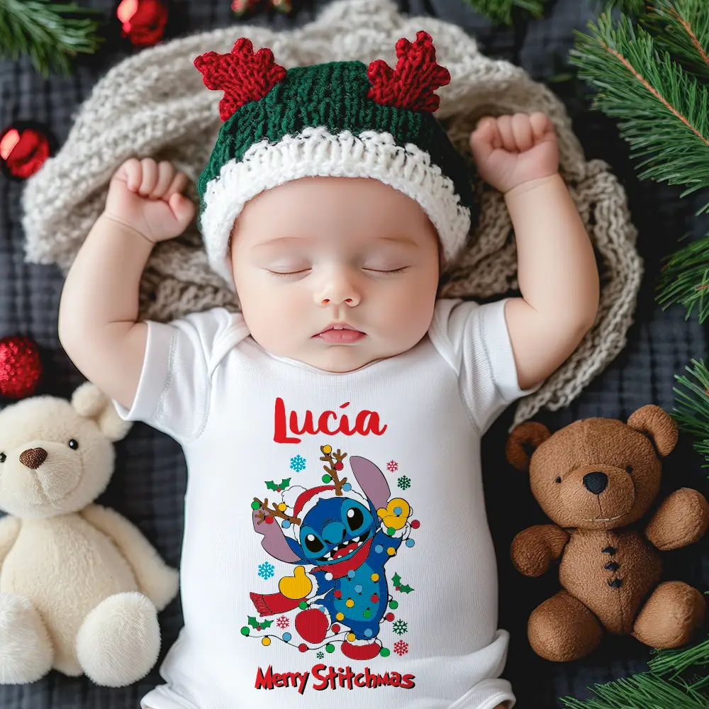 💙 Pack 3 camisetas personalizadas Navidad - Familia Stitch - Imagen 3
