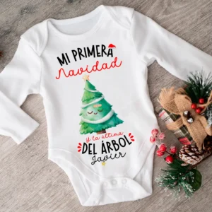 🎄 Body Personalizado “Mi Primera Navidad y la Estrella del Árbol” 🌟