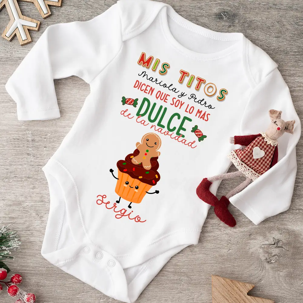 🍭 Body Personalizado “Mis Titos — Lo Más Dulce de la Navidad” 🎄 - Imagen 2