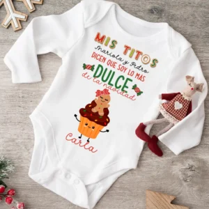 🍭 Body Personalizado “Mis Titos — Lo Más Dulce de la Navidad” 🎄