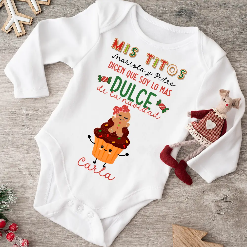 🍭 Body Personalizado “Mis Titos — Lo Más Dulce de la Navidad” 🎄