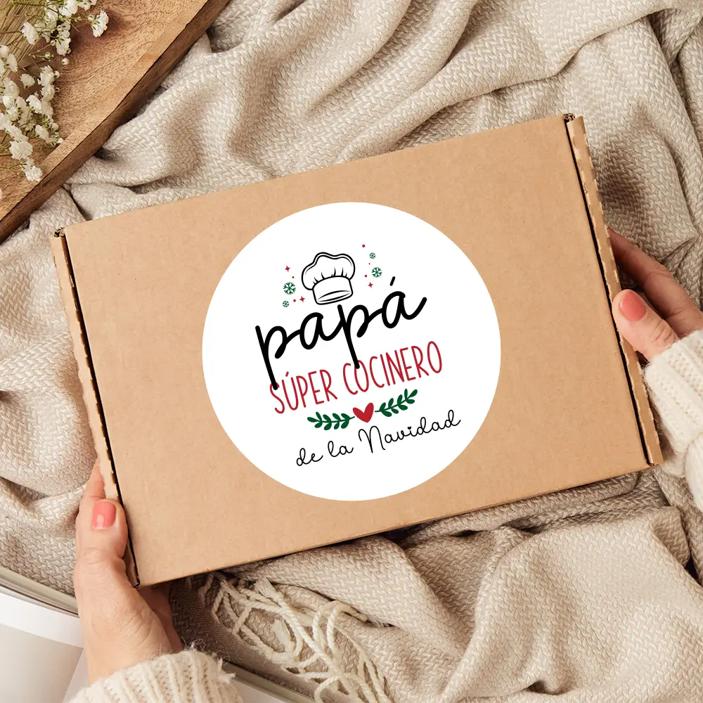 Delantal personalizado “Súper cocinero y papá de…” con caja regalo 🎁 - Imagen 2