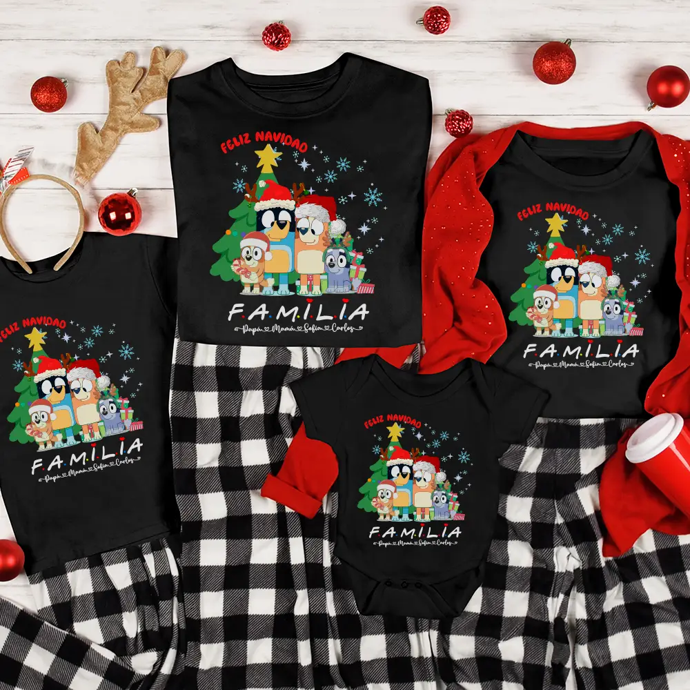 🐾 Pack 3 camisetas personalizadas Bluey - Familia - Imagen 5