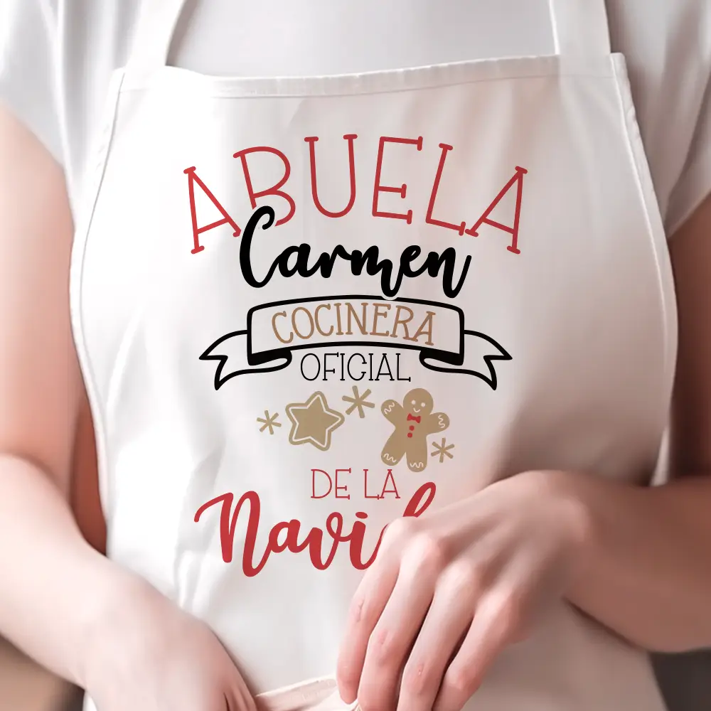 Delantal personalizado “Cocinera oficial de la Navidad” – Especial abuelas 🎄