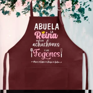 Delantal personalizado "abuela la reina de los achuchones"