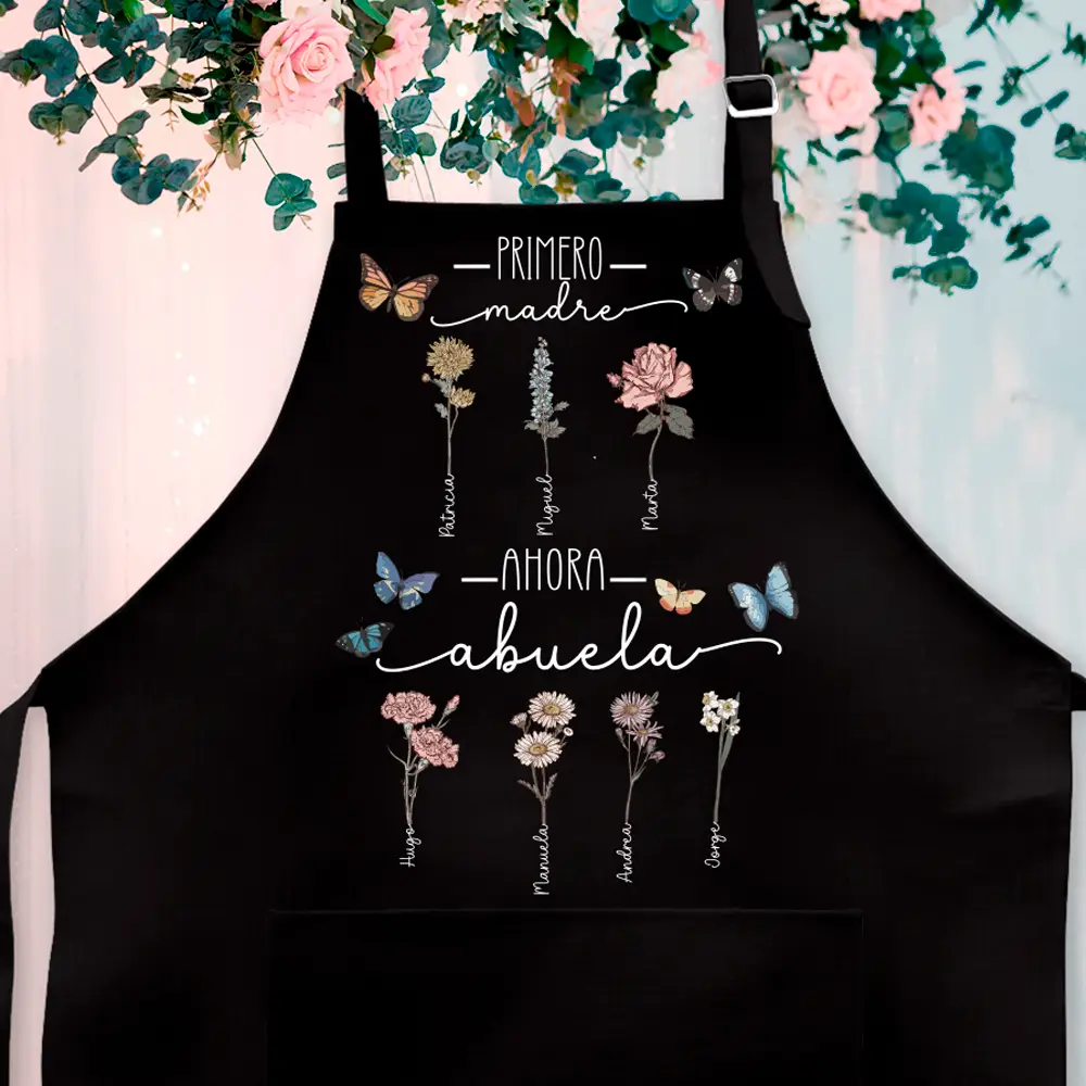 Delantal personalizado "Primero madre, ahora abuela"