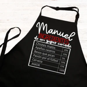 Delantal personalizado "Ingredientes para un súper cuñado"