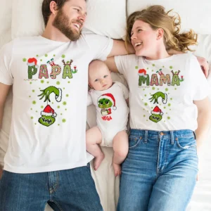 💚 Pack 3 camisetas personalizadas Navidad - Familia grinch 🎅