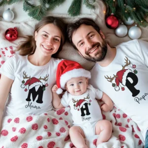 Pack 3 camisetas personalizadas Navidad - Gorro de Santa 🎅