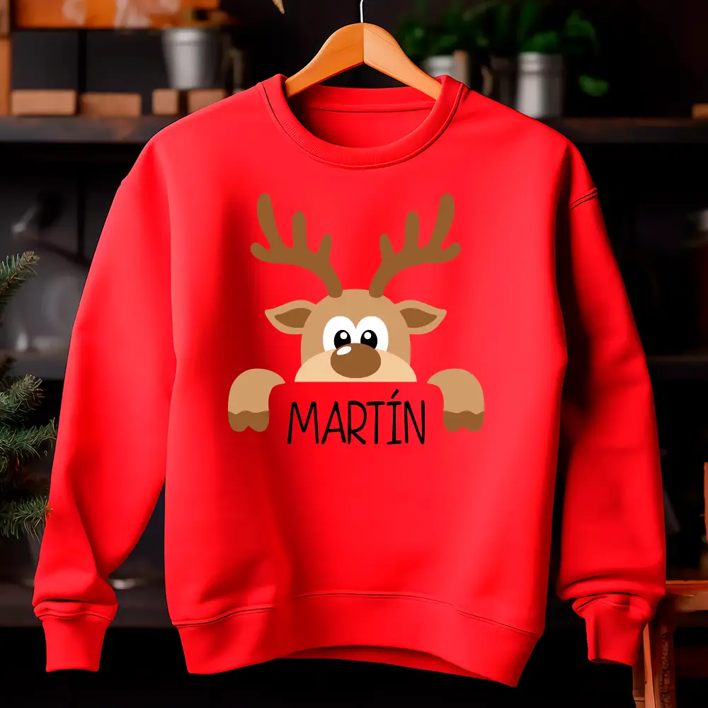 🦌 Pack 2 Sudaderas Personalizadas Navidad 2025 — Diseño Reno 🎄 - Imagen 3
