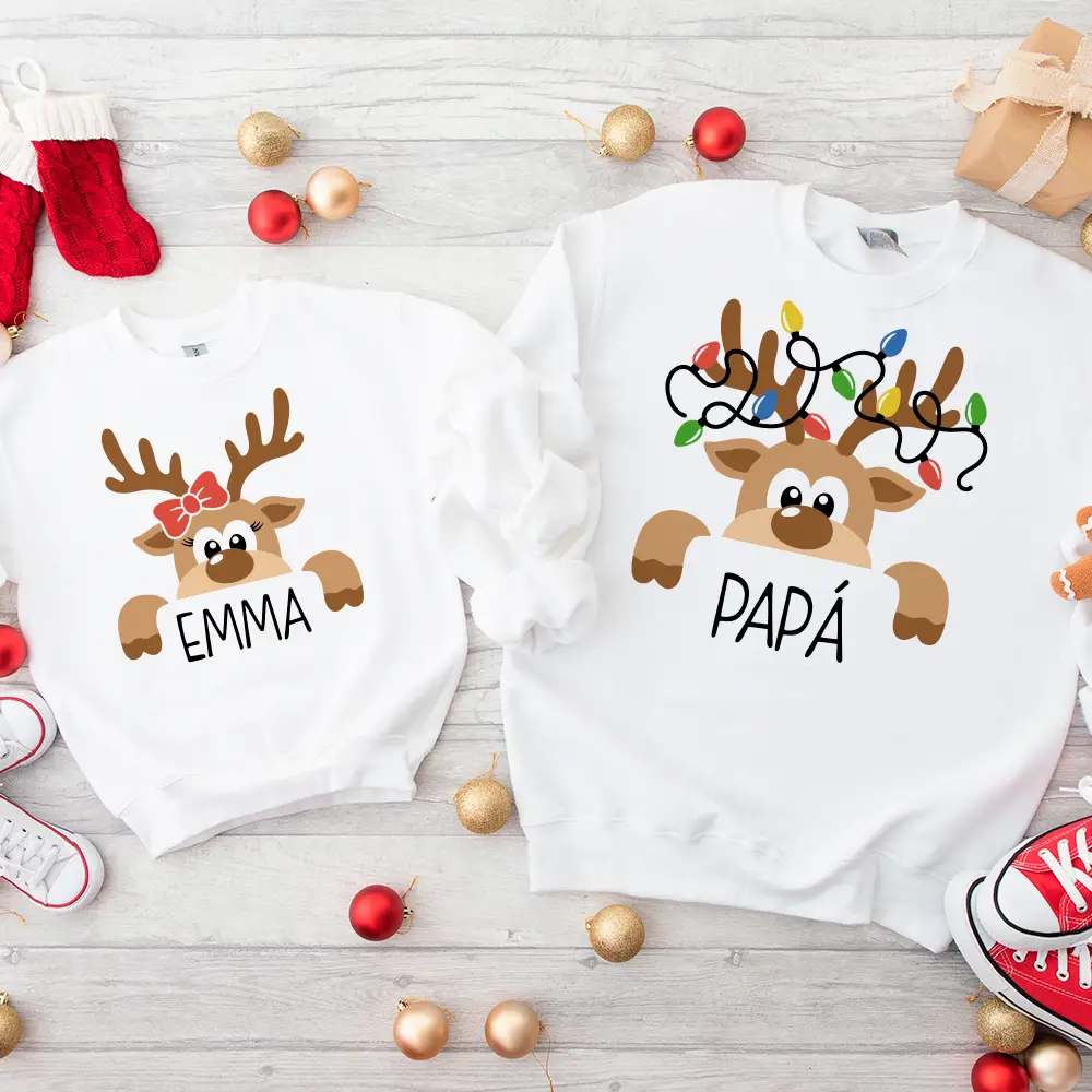 🦌 Pack 2 Sudaderas Personalizadas Navidad 2025 — Diseño Reno 🎄 - Imagen 5