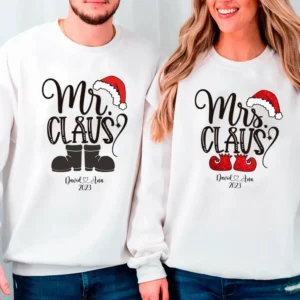 Pack sudaderas personalizadas Mr Claus y Mrs Claus