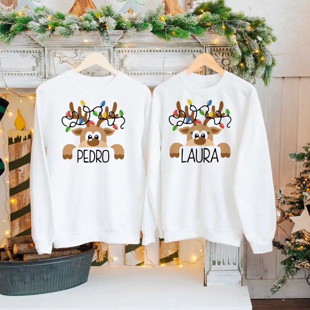 🦌 Pack 2 Sudaderas Personalizadas Navidad 2025 — Diseño Reno 🎄 - Imagen 4