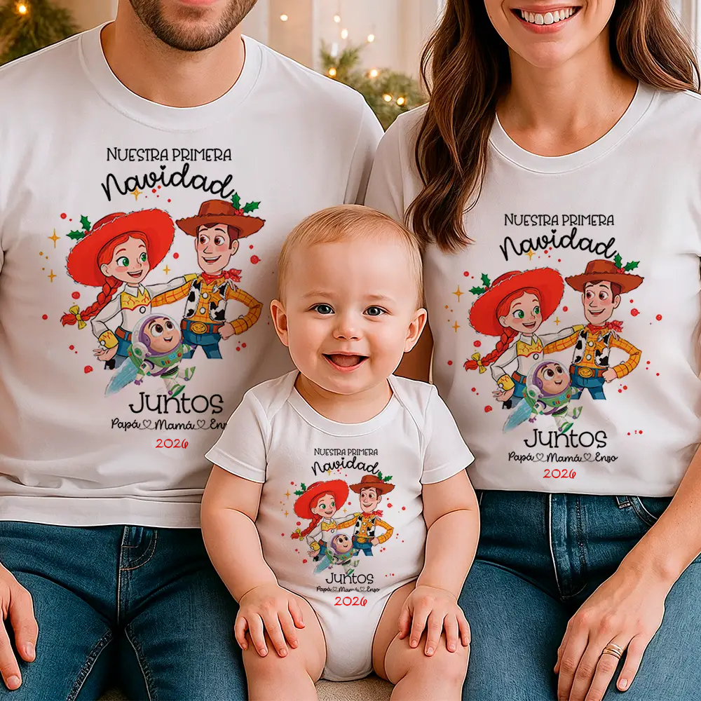 Pack Navidad Familiar Personalizado – Inspirado en Toy Story | Nuestra Primera Navidad 2026 - Imagen 5