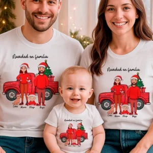❤️ Pack de 3 camisetas personalizadas “Navidad en familia”