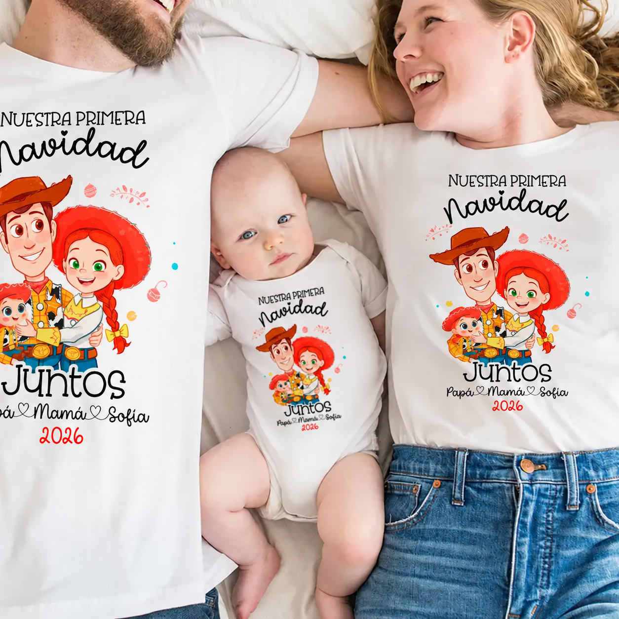 Pack Navidad Familiar Personalizado – Inspirado en Toy Story | Nuestra Primera Navidad 2026