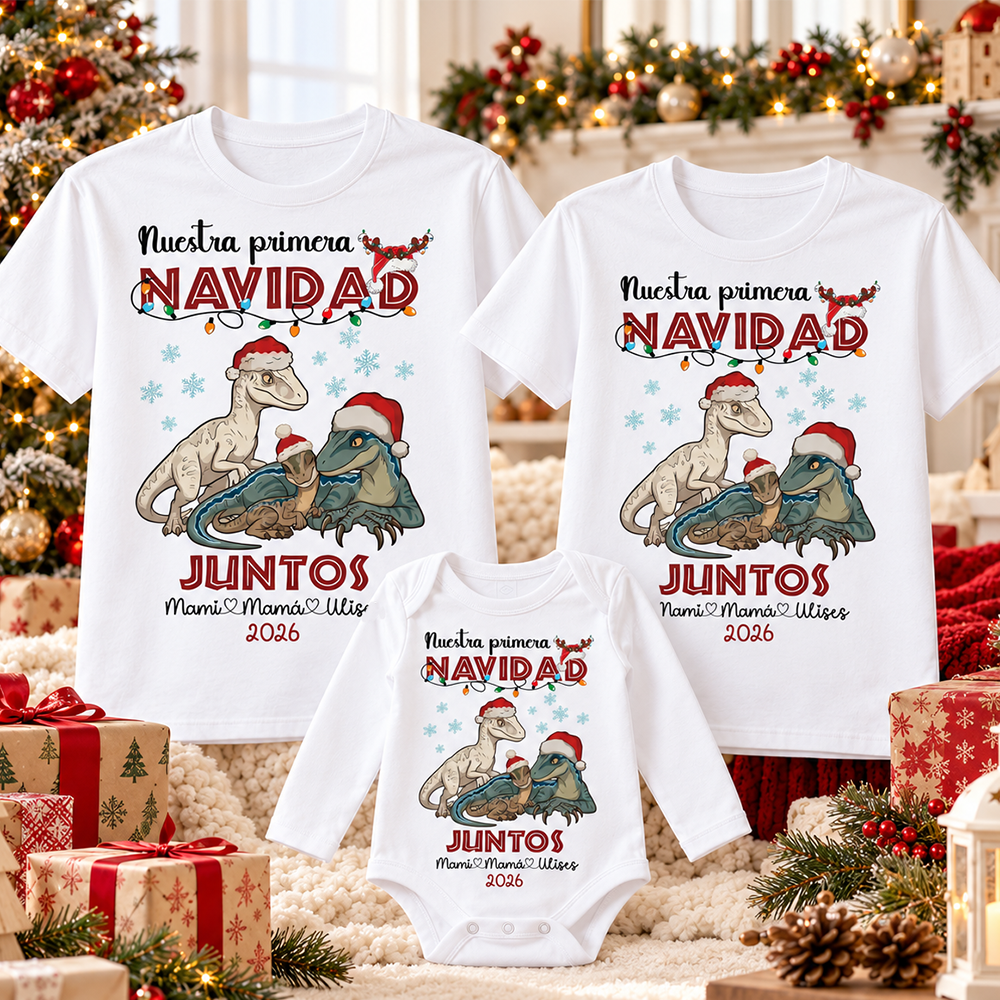 Pack Navidad Familia Dinosaurios – Nuestra primera Navidad juntos - Imagen 2