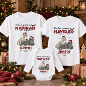 Pack Navidad Familia Dinosaurios – Nuestra primera Navidad juntos